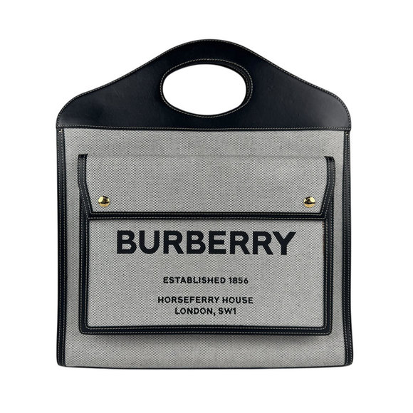 Burberry Handbag Shoulder Bag Canvas Leather Grey Black Gold Men's z5212 - Picture 1 of 5